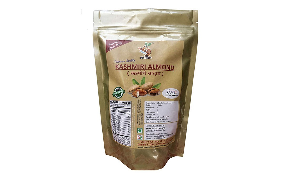 Shara's Kashmiri Almond    Pack  250 grams